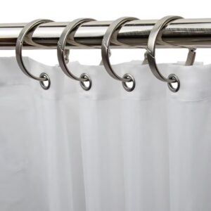 Brushed Nickel Aluminum Curtain Rings – 12 Pack