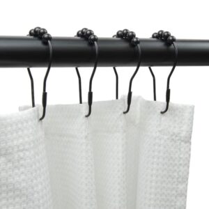 Matte Black Steel Curtain Hooks – 12 Pack