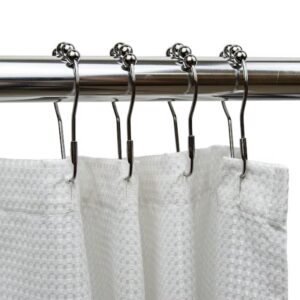 Chrome Steel Curtain Hooks – 12 Pack