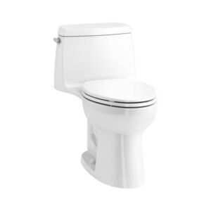 White 1-piece Elongated Toilet