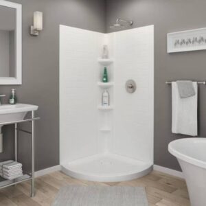 White 2-Piece Corner Shower Panel