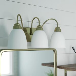 3-Light Polished Gold Vanity Light