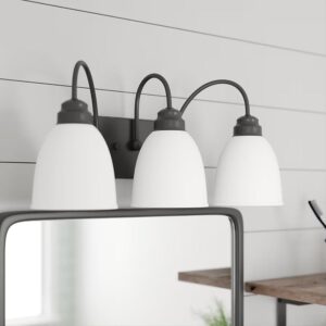 3-Light Matte Black Vanity Light