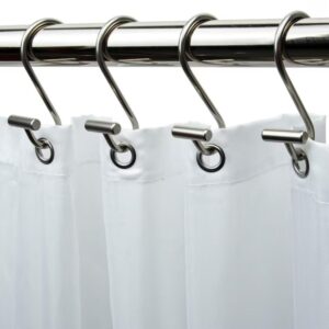 Brushed Nickel Stainless Curtain Hooks – 12 Pack