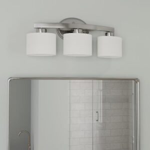 3-Light Brushed Nickel Vanity Light – 21.5 in